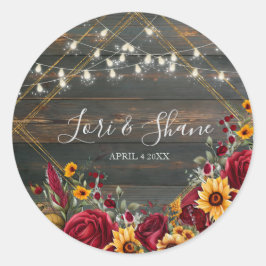 Adesivo Redondo Rosa Rustic e Aster