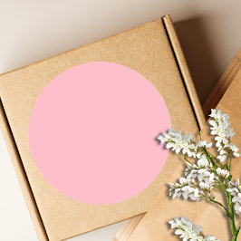 Adesivo Redondo Rosa Tendência Bege Sólido | Clássico Elegante