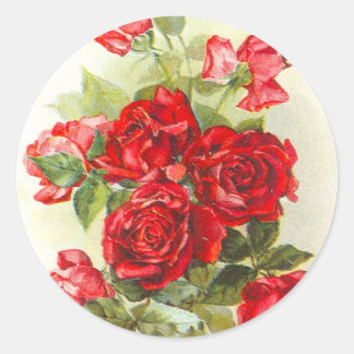 Adesivo Redondo rosa vermelha
