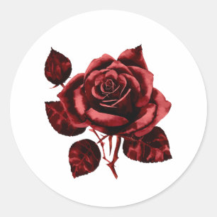 Adesivo Redondo Rosa vermelha