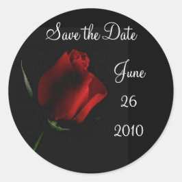 Adesivo Redondo Rosa vermelha em preto personalize-o