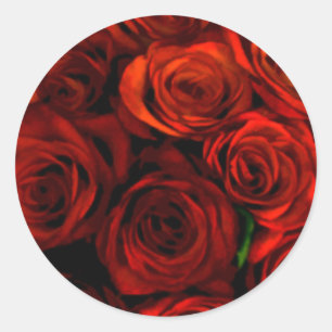 Adesivo Redondo Rosa vermelha Envelope Selo