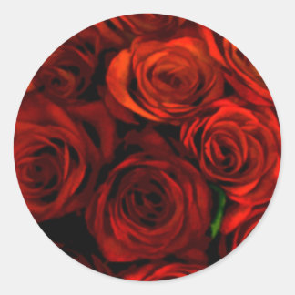 Adesivo Redondo Rosa vermelha Envelope Selo