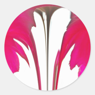Adesivo Redondo Rosa vermelha fantástica do chic sob o céu branco.