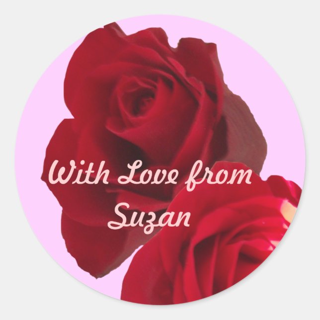 Adesivo Redondo Rosa vermelha Gift Sticker (Frente)