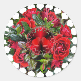 Adesivo Redondo Rosa vermelha ~ Sticker/Envelope Seletor