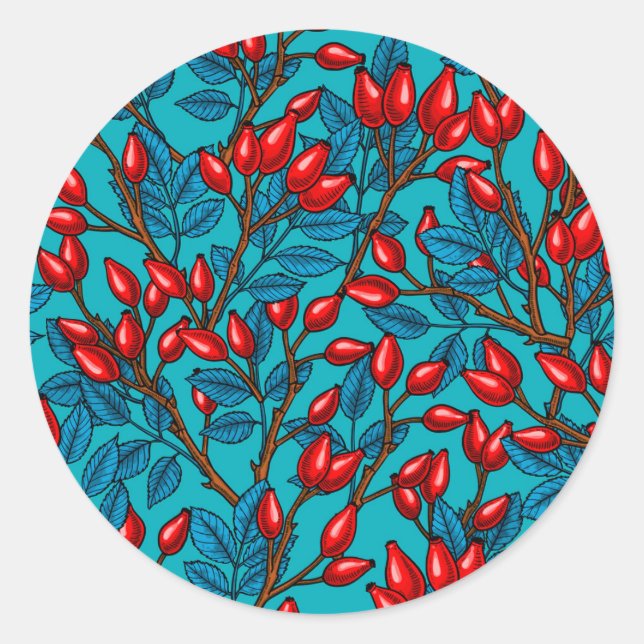 Adesivo Redondo Rosa, vermelho e azul (Frente)
