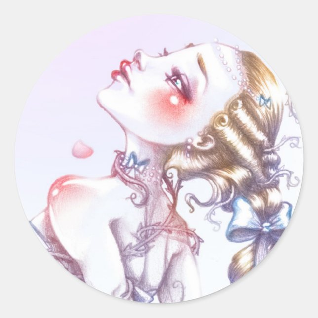 Adesivo Redondo Rosa Versailles (Frente)