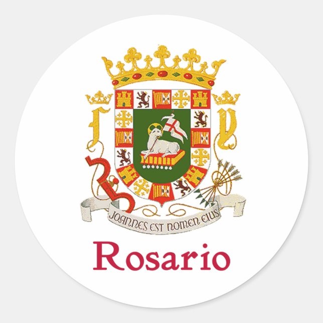 Adesivo Redondo Rosario Porto Rico Shield (Frente)