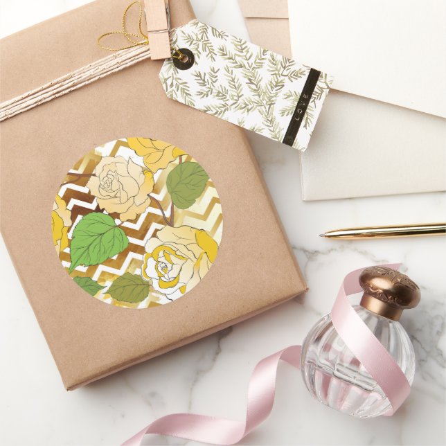 Adesivo Redondo Rosas 10 (Presentear)