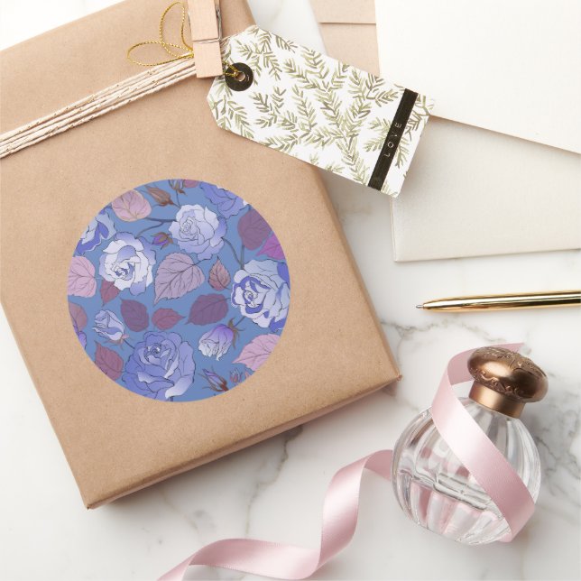 Adesivo Redondo Rosas 32 (Presentear)