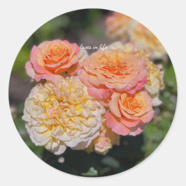 Adesivo Redondo Rosas Amarelas e Rosas Bonitas