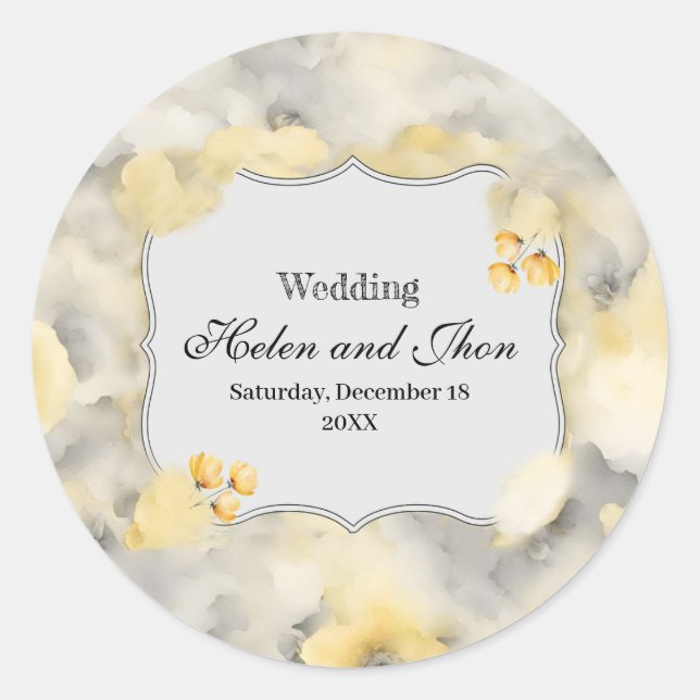 Adesivo Redondo Rosas amarillas (Frente)