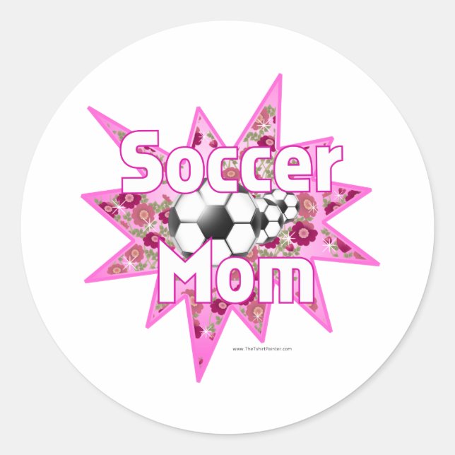 Adesivo Redondo Rosas da Mãe de Futebol (Frente)