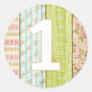 Adesivo Redondo Rosas De Algodão Para Chiques primeiros aniversari