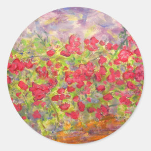 Adesivo Redondo rosas de florescência coloridos