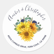 Rosas de girassol Endereço de casamento Envelope S