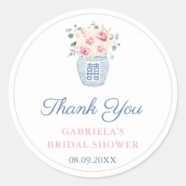 Adesivo Redondo Rosas do Jardim Rosa Clássico - Obrigado