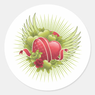 Adesivo Redondo Rosas e Asas