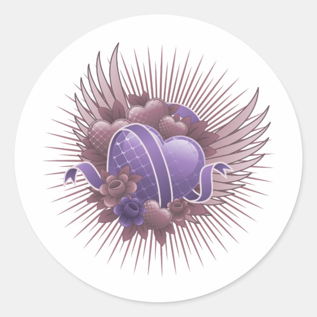 Adesivo Redondo Rosas e Asas (Frente)