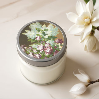 Adesivo Redondo Rosas e Lilacs