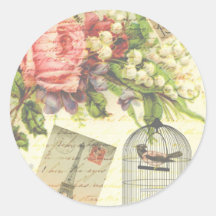 Rosas e pássaros em jaulas