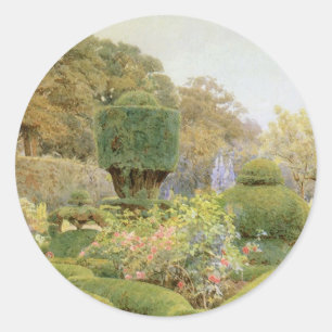 Adesivo Redondo Rosas e Pinks por Elgood, Vintage English Garden