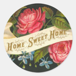 Adesivo Redondo Rosas Home doces Home do Victorian