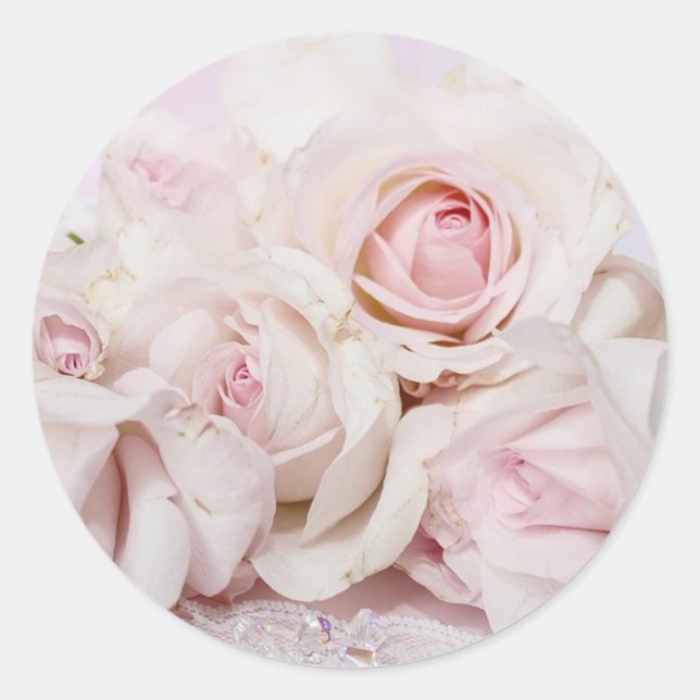 Adesivo Redondo Rosas Rosa (Frente)