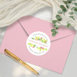 Adesivo Redondo Rosas Rosa Boho Watercolor Endereço de Devolução F<br><div class="desc">Design de buquê floral de Boho com rosas cor-de-rosa e formas variadas de verde. Combinado com campos de modelo para personalizar nomes e endereços de retorno, este design é perfeito para a sua ocasião de casamento de primavera ou verão ou para outras sessões de festas e viagens sazonais. Design composto...</div>
