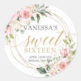 Adesivo Redondo Rosas rosas rosa-pinceladas-russas eucalipto doce 