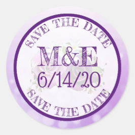 Adesivo Redondo Rosas Roxos Floral Obrigado Vinhetas De Casamento