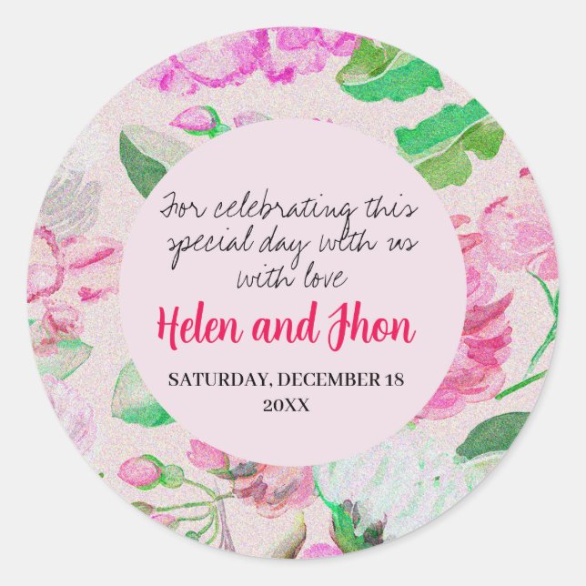 Adesivo Redondo Rosas verano (Frente)