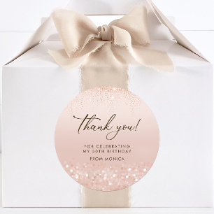 Adesivo Redondo Rose Gold Brilho 50º Aniversário