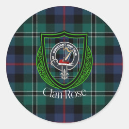 Adesivo Redondo Rose Scottish Clan Tartan & Crest