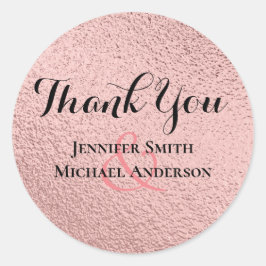 Adesivo Redondo RoseGold Glitter Glam Foil para Procura de Casamen