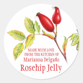 Adesivo Redondo Rosehip Jelly com baquetas de presentes
