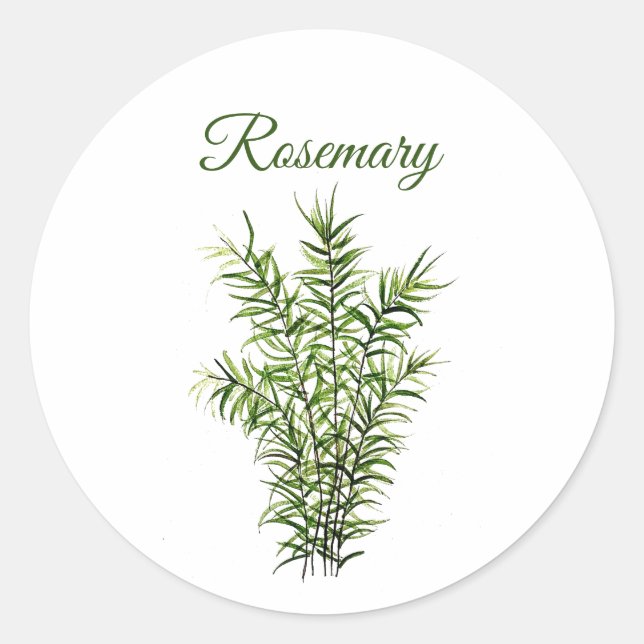 Adesivo Redondo Rosemary Herb Greenery Kitchen - Chic Verde Culiná (Frente)