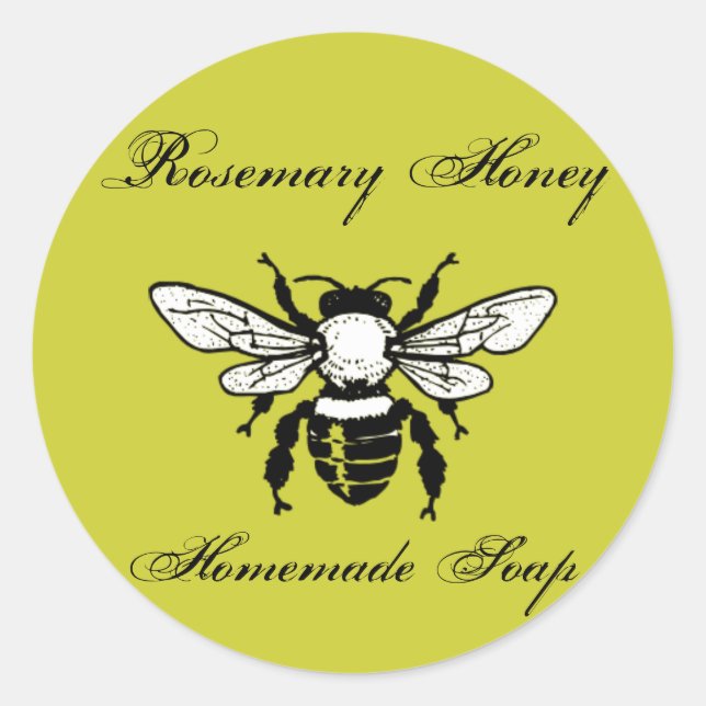 Adesivo Redondo Rosemary Honey Soap Labels (Frente)