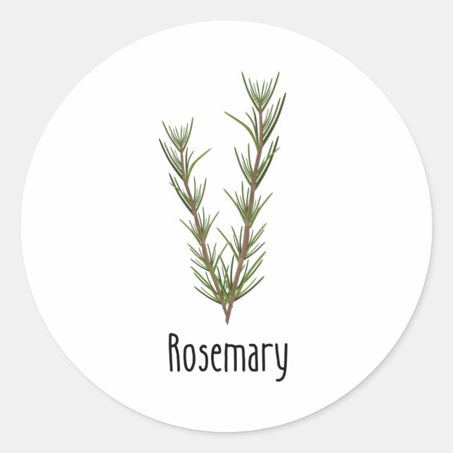 Adesivo Redondo Rosemary Spices Herbs (Frente)