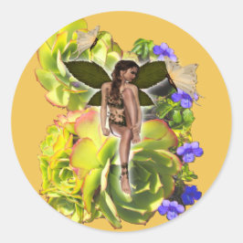 Adesivo Redondo Rosette Suculentos Visitantes Melamine Plate