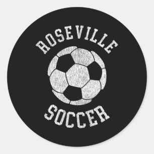 Adesivo Redondo Roseville Soccer Retro Desgastado Vintage 90's