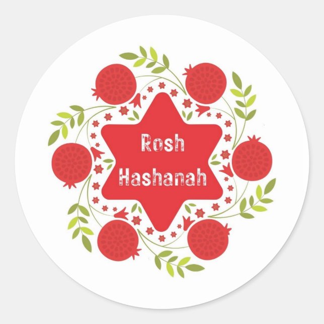 Adesivo Redondo Rosh Hashanah Sticker (Frente)