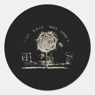 Adesivo Redondo Rosicrucian Emblem Dat Rosa Mel Apibus Hermética