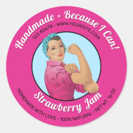 Adesivo Redondo Rosie, o Rótulo da Tampa do Jar Riveter