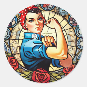 Adesivo Redondo Rosie the Riveter