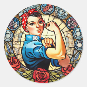 Adesivo Redondo Rosie the Riveter