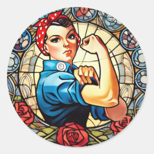 Adesivo Redondo Rosie the Riveter