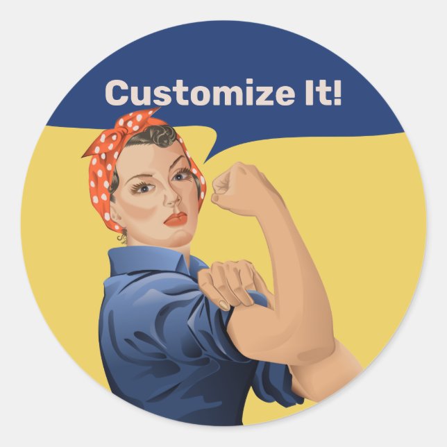 Adesivo Redondo Rosie the Riveter Classic Round Sticker (Frente)