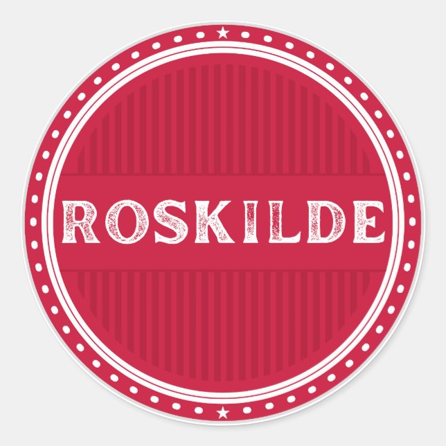 Adesivo Redondo Roskilde City Pride Emblem – Danish Identity (Frente)